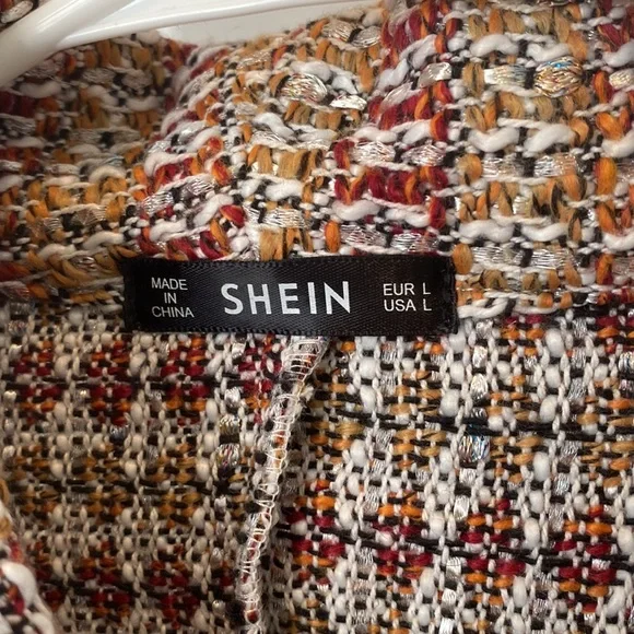 Tweed Shawl Collar One Snap Button Crop Kacket - Picture 2 of 9